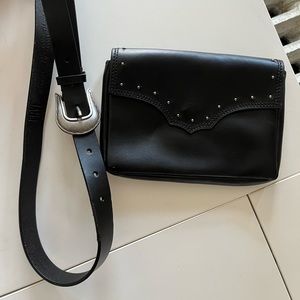 Frye 100% leather western-style belt bag & belt